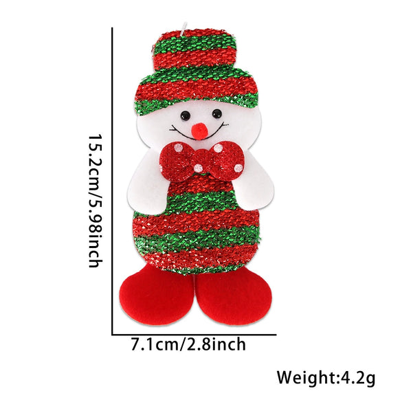 Wholesale Christmas Decorations Cloth Cartoon Doll Snowman Old Man Bear Pendant