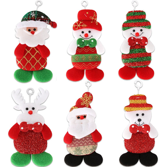 Wholesale Christmas Decorations Cloth Cartoon Doll Snowman Old Man Bear Pendant