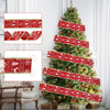 Wholesale Christmas Decorations Cloth Imitation Hemp Ribbon With Christmas Tree Fawn Pattern Mechanical Process