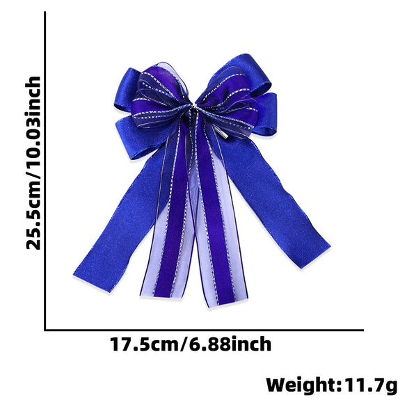 Wholesale Christmas Decorations Polyester Handmade Mesh Bow Pendant For Christmas Tree Arrangement And Gift Decoration
