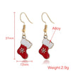 Wholesale Christmas Earrings Alloy Dripping Oil Snowflake Christmas Socks Design