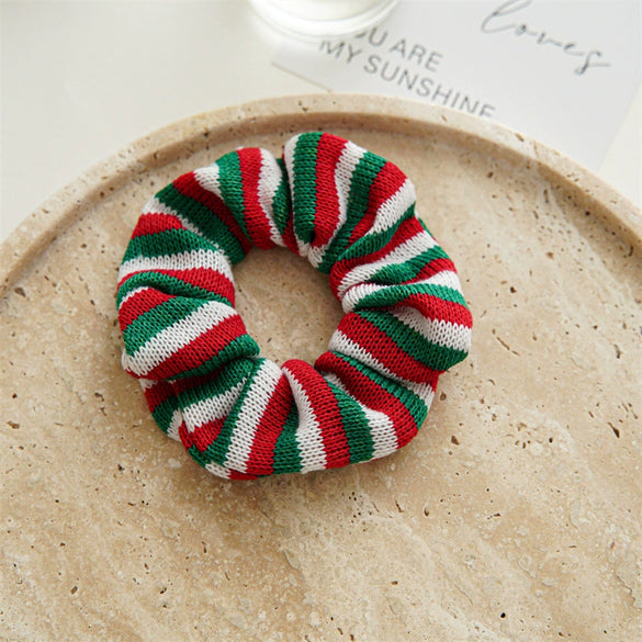 Wholesale Christmas Flannel Handmade High Elastic Hair Band Hair Rope For Autumn And Winter