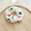 Wholesale Christmas Flannel Handmade High Elastic Hair Band Hair Rope For Autumn And Winter