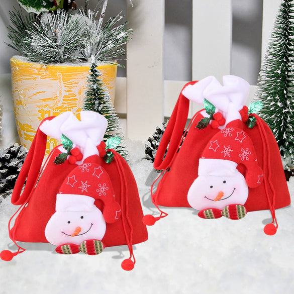 Wholesale Christmas Gift Bag Non Woven With Santa Claus Snowman Elk Bear Candy Fruit Patterns