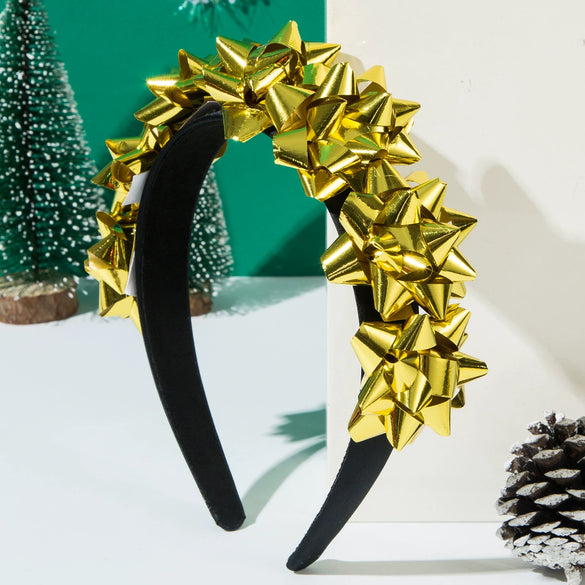 Wholesale Christmas Headband Alloy Glass Inlay Diamond Flowers Women's