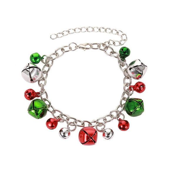 Wholesale Christmas Jewelry Set With Bell Pattern Alloy Earrings Bracelet And Necklace Electroplated For Women
