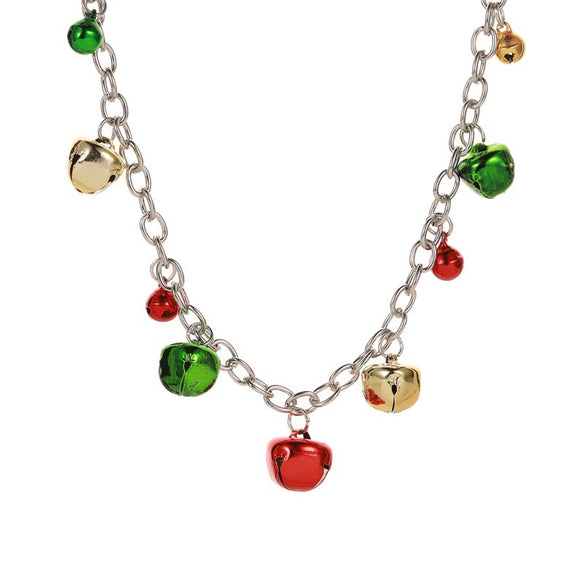 Wholesale Christmas Jewelry Set With Bell Pattern Alloy Earrings Bracelet And Necklace Electroplated For Women