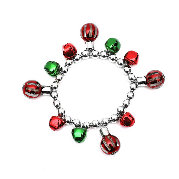 Wholesale Christmas Jewelry Set With Bell Pattern Alloy Earrings Bracelet And Necklace Electroplated For Women