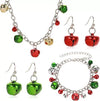 Wholesale Christmas Jewelry Set With Bell Pattern Alloy Earrings Bracelet And Necklace Electroplated For Women