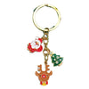 Wholesale Christmas Keychain Key Ring Zinc Alloy Santa Claus Christmas Tree Elk Snowflake Ornament Pendant Electroplated