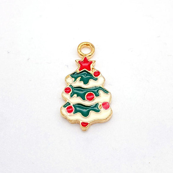 Wholesale Christmas Metal Drop Oil Earrings Pendant With Snowflake Santa Claus Christmas Tree Design