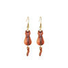Wholesale Christmas Series Alloy Earrings With Cute Cat Animal Pattern Electroplated For Women