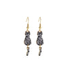 Wholesale Christmas Series Alloy Earrings With Cute Cat Animal Pattern Electroplated For Women