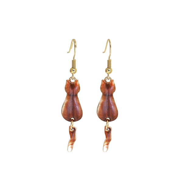Wholesale Christmas Series Alloy Earrings With Cute Cat Animal Pattern Electroplated For Women