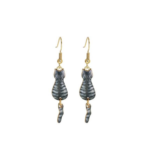 Wholesale Christmas Series Alloy Earrings With Cute Cat Animal Pattern Electroplated For Women