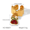 Wholesale Christmas Series Stainless Steel Ring With Christmas Tree Snowman Elk Bell Pendant Jewelry For Women Featuring Animal Branch Patterns And Dripping Oil Design