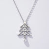 Wholesale Christmas Themed Geometric Diamond Pearl Necklace For Women With Vacuum Plating In Furnace
