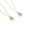 Wholesale Christmas Themed Geometric Diamond Pearl Necklace For Women With Vacuum Plating In Furnace