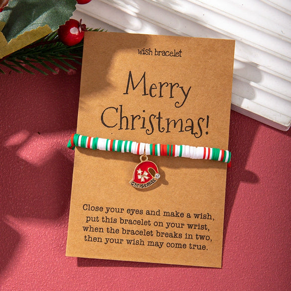 Wholesale Christmas Thread Rope Hand Knitted Unisex Couple Bracelet