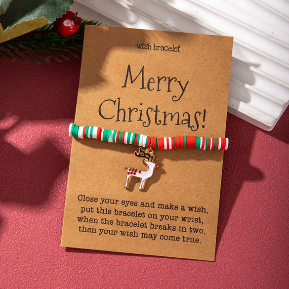 Wholesale Christmas Thread Rope Hand Knitted Unisex Couple Bracelet