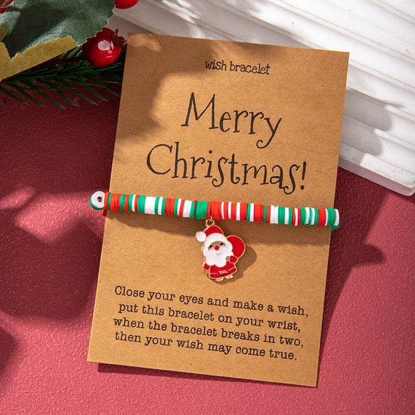 Wholesale Christmas Thread Rope Hand Knitted Unisex Couple Bracelet