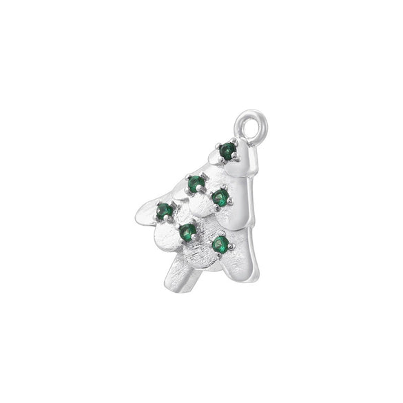Wholesale Christmas Tree Pendant And Stockings Jewelry Copper With Fruit And Bow Tie Pattern And Zirconia Design