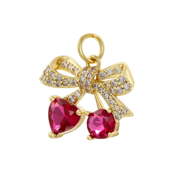 Wholesale Christmas Tree Pendant And Stockings Jewelry Copper With Fruit And Bow Tie Pattern And Zirconia Design