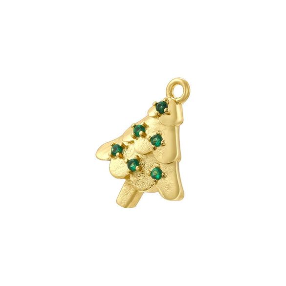 Wholesale Christmas Tree Pendant And Stockings Jewelry Copper With Fruit And Bow Tie Pattern And Zirconia Design