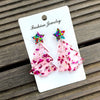 Wholesale Christmas Tree Pendant Earrings Printed Acrylic Geometric Fivepointed Star Earrings For Women