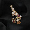 Wholesale Christmas Tree Style Highend Brooch With Natural Pearls And Zircon Electroplated