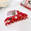 Wholesale Christmas Women's Pvc Handmade Hair Accessories Shark Clip With Snowman Elk Shape