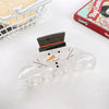 Wholesale Christmas Women's Pvc Handmade Hair Accessories Shark Clip With Snowman Elk Shape