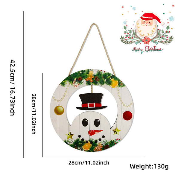 Wholesale Christmas Wooden Sign Cartoon Hollow Snowman Decoration