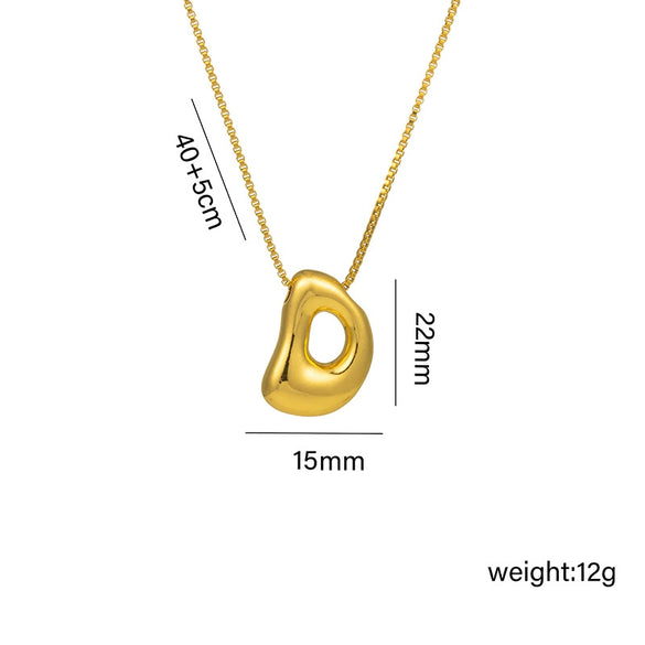 Wholesale Chubby Cute Q Version Balloon Bubble Pendant Necklace With 26 English Letter Pattern Titanium Steel Material Electroplating Treatment In Vacuum Furnace For Women