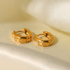 Wholesale Chunky Women's 18K Gold Plated Stainless Steel Star Devil's Eye Cubic Zirconia Hoop Earrings With Geometric Design And Electroplating Treatment