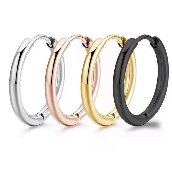 Wholesale Circle Stainless Steel Earrings With Geometric Pattern And Electroplating For Unisex