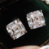 Wholesale Classic Imitation Green Crystal Fourclaw Zircon Earrings Copper Geometric Style For Women