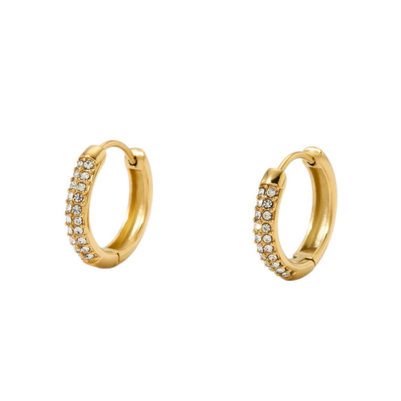 Wholesale Classic Retro Geometric Micro Diamond Stainless Steel Electroplated Earrings For Women