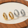 Wholesale Classic Retro Geometric Micro Diamond Stainless Steel Electroplated Earrings For Women