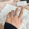 Wholesale Classic Simple S925 Sterling Silver Four Claw Ring With Diamond Encrusted Simulation Mosane Diamond For Women Geometric Style Electroplated