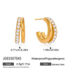 Wholesale Classic Style Highend Geometric Zircon Stainless Steel Electroplated Earrings For Women