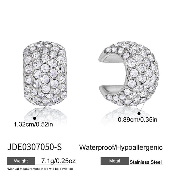 Wholesale Classic Style Highend Geometric Zircon Stainless Steel Electroplated Earrings For Women