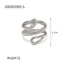 Wholesale Classic Texture Snake Design Hollow Adjustable Ring For Women 18K Gold Plated Stainless Steel With Geometric Pattern And Electroplating