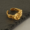 Wholesale Classical Irregular Stainless Steel 18k Gold Plated Open Ring