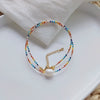 Wholesale Clavicle Chain And Choker Necklace Natural Pearl Organic Glass Ball Chain Handwoven Geometric Style