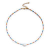 Wholesale Clavicle Chain And Choker Necklace Natural Pearl Organic Glass Ball Chain Handwoven Geometric Style