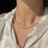 Wholesale Clavicle Chain Baroque Style Natural Freshwater Pearl 14K Gold S925 Sterling Silver Buckle Alien Shape