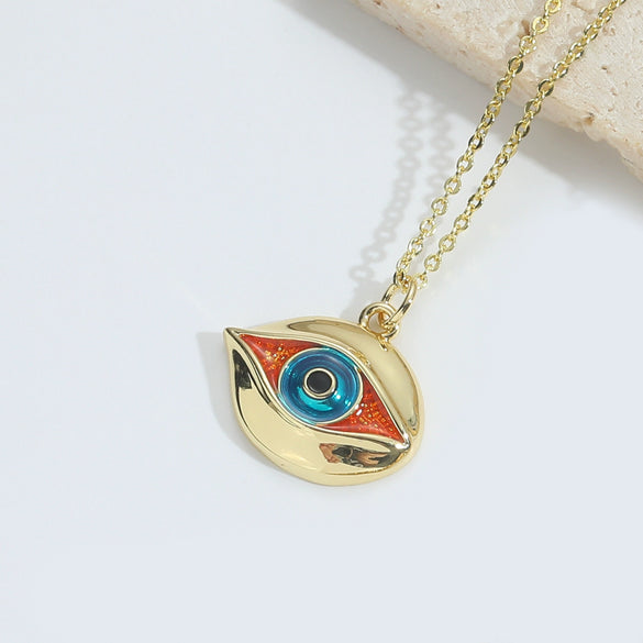 Wholesale Clavicle Chain Copper Mixed Gemstone Setting Electroplating Geometric Style Oval Design