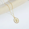 Wholesale Clavicle Chain Copper Mixed Gemstone Setting Electroplating Geometric Style Oval Design