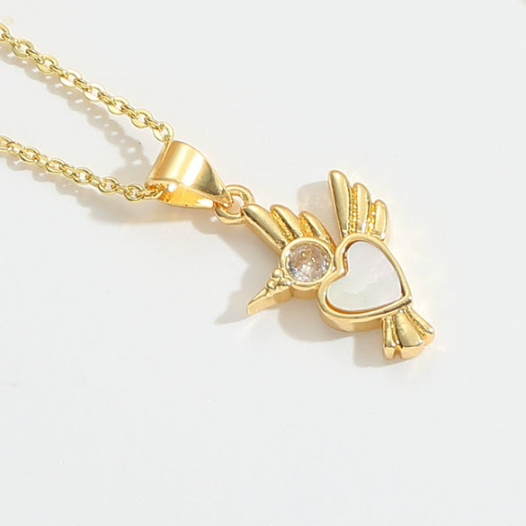 Wholesale Clavicle Chain Copper Mixed Gemstone Setting Sweet Retro Cherry Shape Electroplating Design For Women